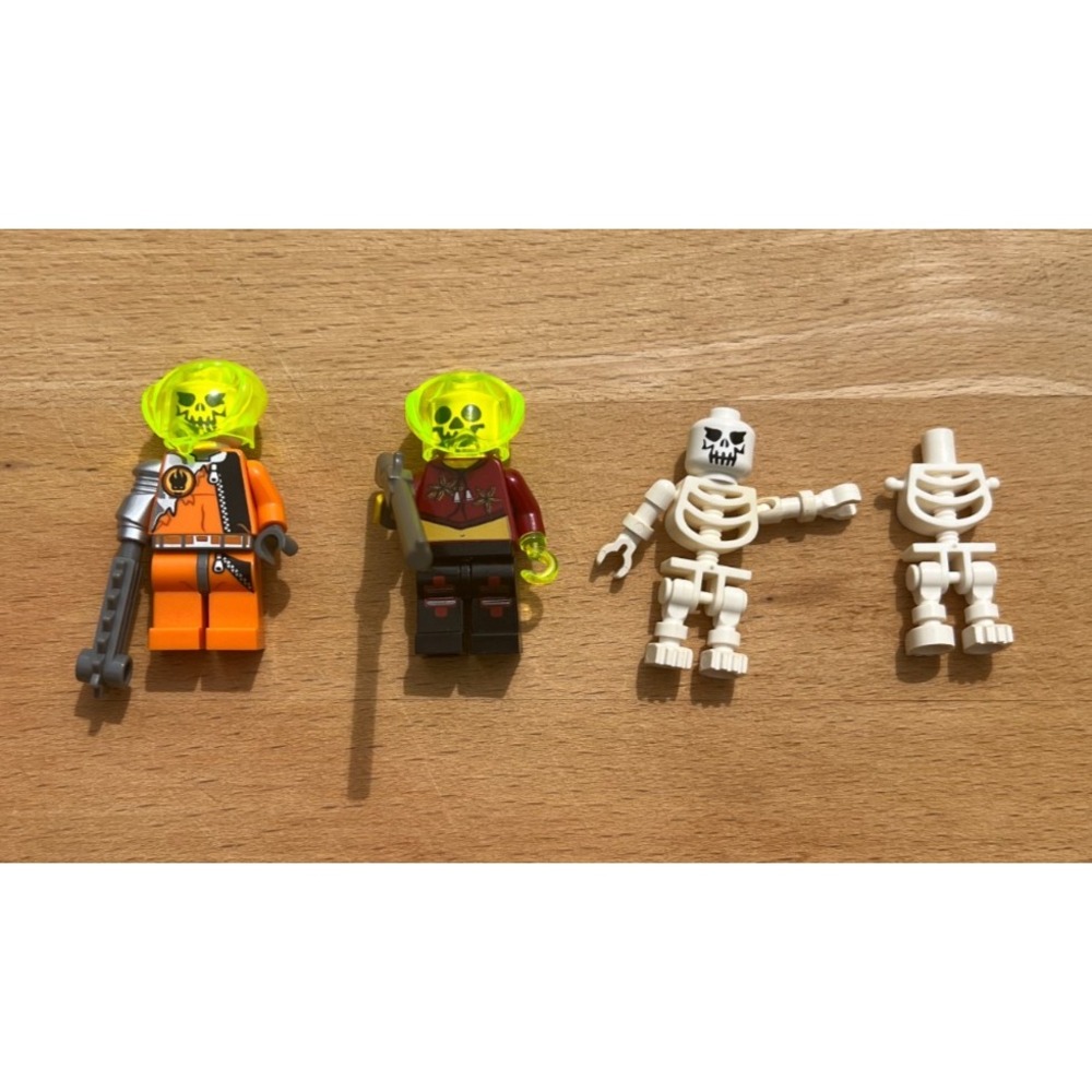 Lot of 4 Used LEGO Minifigures Skeleton Skull Helmet Space Halloween Parts